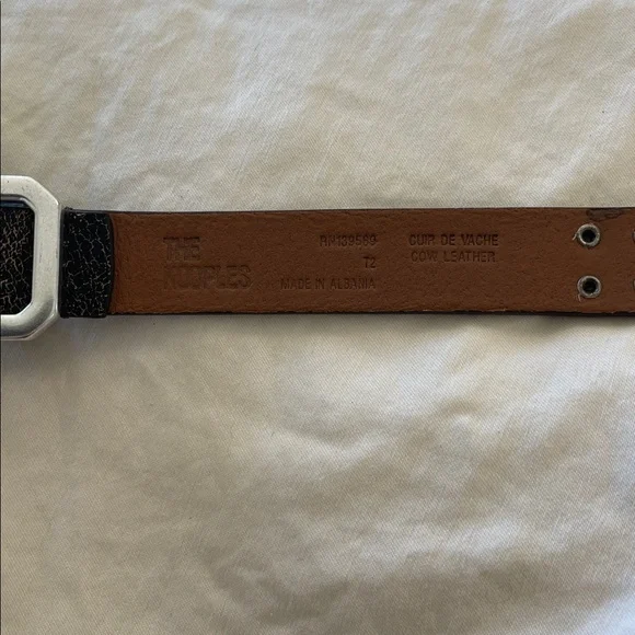 NEW! The Kooples Brown Leather Silver Studded Belt Punk Rock  display picture 1